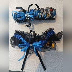 Batman Garters Handmade Accessories Wedding Bridal Gothic DC Comics